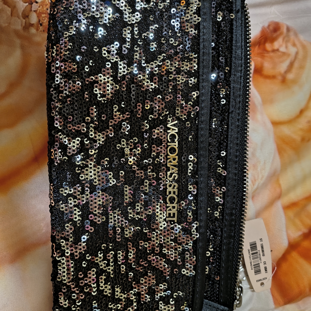 Victoria's Secret Black Sequin Clutch